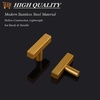 image:imageProbrico 5 Pack Gold Cabinet Knobs Square T Bar Single Hole Drawer Pulls2 Inch Hole Center Dresser Handles Furniture HardwareStainless Steel Cupboard Handles Hardware for Kitchen Bathroom