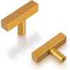image:imageProbrico 5 Pack Gold Cabinet Knobs Square T Bar Single Hole Drawer Pulls2 Inch Hole Center Dresser Handles Furniture HardwareStainless Steel Cupboard Handles Hardware for Kitchen Bathroom