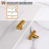 image:imageProbrico 5 Pack Gold Cabinet Knobs Square T Bar Single Hole Drawer Pulls2 Inch Hole Center Dresser Handles Furniture HardwareStainless Steel Cupboard Handles Hardware for Kitchen Bathroom