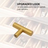 image:imageProbrico 5 Pack Single Hole Gold Cabinet Knobs Euro T Bar Cupboards Drawers Handles Brass Dresser Pulls 50mm2in Overall Length