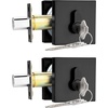 image:imageProbrico Black Double Cylinder DeadboltKeyed Both SideResidential Security Square Door Lock for Interior and Exterior2PackBlack