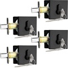 image:imageProbrico Black Double Cylinder DeadboltKeyed Both SideResidential Security Square Door Lock for Interior and Exterior2PackBlack
