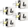 image:imageProbrico Black Double Cylinder DeadboltKeyed Both SideResidential Security Square Door Lock for Interior and Exterior2PackSatin Nickel