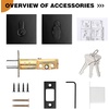 image:imageProbrico Black Single Cylinder DeadboltKeyed One SideResidential Security Square Door Lock for Interior and ExteriorAll Keyed Alike2Pack