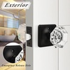 image:imageProbrico Crystal Door Knobs with Lock Octagon Shape Heavy Duty Glass Privacy Knobs for Bed and Bath with Black Round Rosette 2 Pack
