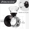 image:imageProbrico Diamond Crystal Door Knobs with Lock Heavy Duty Glass Privacy Knobs for Bed and Bath Oil Rubbed Bronze Round Rosette 2 Pack