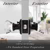 image:imageProbrico Diamond Crystal Door Knobs with Lock Heavy Duty Glass Privacy Knobs for Bed and Bath Oil Rubbed Bronze Round Rosette 2 Pack