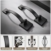 image:imageProbrico Double Sided Oil Rubbed Bronze Front Door HandleExteriorInterior Keyless Square Front Door HandlesetEntry Handleset with No Lock1PackBlack