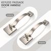 image:imageProbrico Double Sided Oil Rubbed Bronze Front Door HandleExteriorInterior Keyless Square Front Door HandlesetEntry Handleset with No Lock1PackSatin Nickel