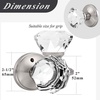 image:imageProbrico Faceted Crystal Door Knob with Lock Heavy Duty Glass BedBath Privacy Lock with Brushed Nickel Rosette1 Pack