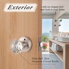 image:imageProbrico Faceted Crystal Door Knob with Lock Heavy Duty Glass BedBath Privacy Lock with Brushed Nickel Rosette1 Pack