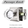 image:imageProbrico Glass Door Knob Interior Crystal Closet Door Knobs with Square Brushed Nickel Plate Heavy Duty Passage Door Knobs for Closet and Hall Doors 1 Pack