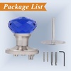image:imageProbrico Heavy Duty Dummy Door Knob for HallwayCloset 1 Pack Inactive Half NonTurning Door Knobs Interior Blue Diamond Shape Crystal Door Knobs with Brushed Nickel Round Rosette
