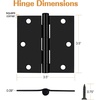 image:imageProbrico Interior Black Door Hinges 35 X 35 Inch Door Hinges with Square Corners Black Hinges for Doors 12 PackBlack