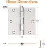 image:imageProbrico Interior Black Door Hinges 35 X 35 Inch Door Hinges with Square Corners Black Hinges for Doors 12 PackBrushed Nickel