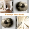 image:imageProbrico Interior Door Knob for Hallway Black Door Knobs Closet Door Knob Passage Door Knob with Round Ball Knob 6 PackAntique Brass