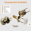 image:imageProbrico Interior Door Knob for Hallway Black Door Knobs Closet Door Knob Passage Door Knob with Round Ball Knob 6 PackAntique Brass