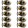 image:imageProbrico Interior Door Knob for Hallway Black Door Knobs Closet Door Knob Passage Door Knob with Round Ball Knob 6 PackAntique Brass