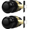 image:imageProbrico Interior Door Knob for Hallway Black Door Knobs Closet Door Knob Passage Door Knob with Round Ball Knob 6 PackBlack