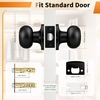 image:imageProbrico Interior Door Knob for Hallway Black Door Knobs Closet Door Knob Passage Door Knob with Round Ball Knob 6 PackBlack