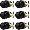 image:imageProbrico Interior Door Knob for Hallway Black Door Knobs Closet Door Knob Passage Door Knob with Round Ball Knob 6 PackBlack