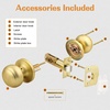 image:imageProbrico Interior Door Knob for Hallway Black Door Knobs Closet Door Knob Passage Door Knob with Round Ball Knob 6 PackBrushed Brass