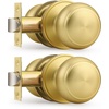 image:imageProbrico Interior Door Knob for Hallway Black Door Knobs Closet Door Knob Passage Door Knob with Round Ball Knob 6 PackBrushed Brass