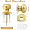 image:imageProbrico Interior Door Knob for Hallway Black Door Knobs Closet Door Knob Passage Door Knob with Round Ball Knob 6 PackBrushed Brass
