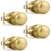 image:imageProbrico Interior Door Knob for Hallway Black Door Knobs Closet Door Knob Passage Door Knob with Round Ball Knob 6 PackBrushed Brass