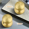 image:imageProbrico Interior Door Knob for Hallway Black Door Knobs Closet Door Knob Passage Door Knob with Round Ball Knob 6 PackBrushed Brass