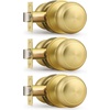 image:imageProbrico Interior Door Knob for Hallway Black Door Knobs Closet Door Knob Passage Door Knob with Round Ball Knob 6 PackBrushed Brass