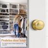 image:imageProbrico Interior Door Knob for Hallway Black Door Knobs Closet Door Knob Passage Door Knob with Round Ball Knob 6 PackBrushed Brass