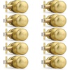 image:imageProbrico Interior Door Knob for Hallway Black Door Knobs Closet Door Knob Passage Door Knob with Round Ball Knob 6 PackBrushed Brass