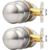 image:imageProbrico Interior Door Knob for Hallway Black Door Knobs Closet Door Knob Passage Door Knob with Round Ball Knob 6 PackBrushed Nickel