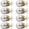 image:imageProbrico Interior Door Knob for Hallway Black Door Knobs Closet Door Knob Passage Door Knob with Round Ball Knob 6 PackBrushed Nickel