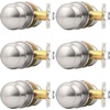 image:imageProbrico Interior Door Knob for Hallway Black Door Knobs Closet Door Knob Passage Door Knob with Round Ball Knob 6 PackBrushed Nickel