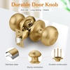 image:imageProbrico Interior Door Knob for Hallway Black Door Knobs Closet Door Knob Passage Door Knob with Round Ball Knob 6 PackChampagne Bronze