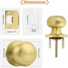 image:imageProbrico Interior Door Knob for Hallway Black Door Knobs Closet Door Knob Passage Door Knob with Round Ball Knob 6 PackGold