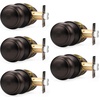 image:imageProbrico Interior Door Knob for Hallway Black Door Knobs Closet Door Knob Passage Door Knob with Round Ball Knob 6 PackOil Rubbed Bronze