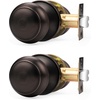 image:imageProbrico Interior Door Knob for Hallway Black Door Knobs Closet Door Knob Passage Door Knob with Round Ball Knob 6 PackOil Rubbed Bronze
