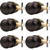 image:imageProbrico Interior Door Knob for Hallway Black Door Knobs Closet Door Knob Passage Door Knob with Round Ball Knob 6 PackOil Rubbed Bronze