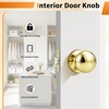 image:imageProbrico Interior Door Knob for Hallway Black Door Knobs Closet Door Knob Passage Door Knob with Round Ball Knob 6 PackPolished Brass