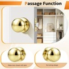 image:imageProbrico Interior Door Knob for Hallway Black Door Knobs Closet Door Knob Passage Door Knob with Round Ball Knob 6 PackPolished Brass
