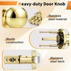 image:imageProbrico Interior Door Knob for Hallway Black Door Knobs Closet Door Knob Passage Door Knob with Round Ball Knob 6 PackPolished Brass