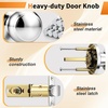 image:imageProbrico Interior Door Knob for Hallway Black Door Knobs Closet Door Knob Passage Door Knob with Round Ball Knob 6 PackPolished Chrome