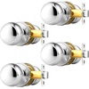 image:imageProbrico Interior Door Knob for Hallway Black Door Knobs Closet Door Knob Passage Door Knob with Round Ball Knob 6 PackPolished Chrome
