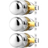 image:imageProbrico Interior Door Knob for Hallway Black Door Knobs Closet Door Knob Passage Door Knob with Round Ball Knob 6 PackPolished Chrome