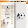 image:imageProbrico Interior Door Knob for Hallway Black Door Knobs Closet Door Knob Passage Door Knob with Round Ball Knob 6 PackPolished Chrome