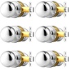 image:imageProbrico Interior Door Knob for Hallway Black Door Knobs Closet Door Knob Passage Door Knob with Round Ball Knob 6 PackPolished Chrome