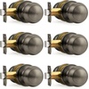 image:imageProbrico Interior Door Knob for Hallway Black Door Knobs Closet Door Knob Passage Door Knob with Round Ball Knob 6 PackSatin Gunmetal